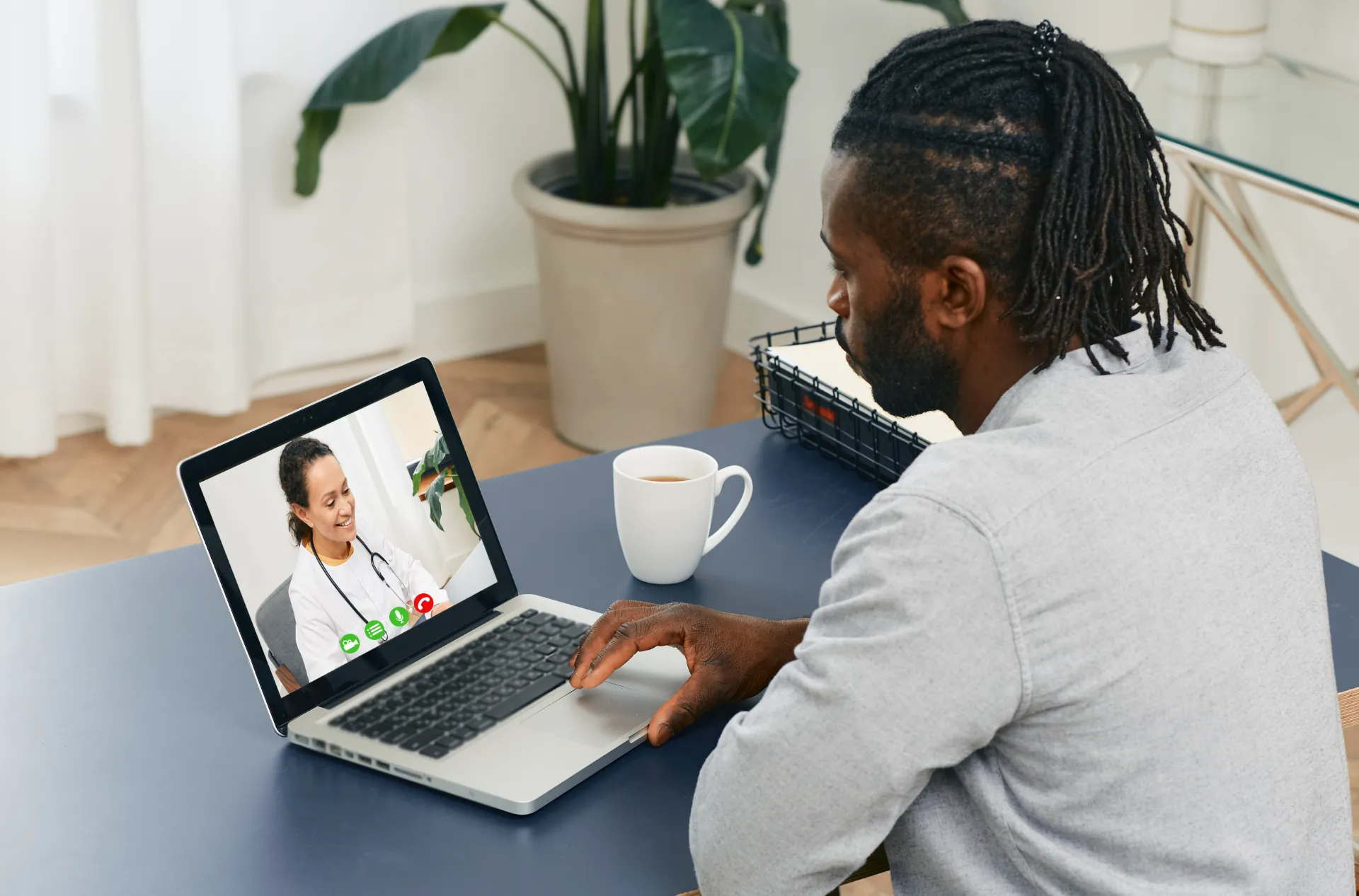 Patient speaking with a licensed healthcare provider online